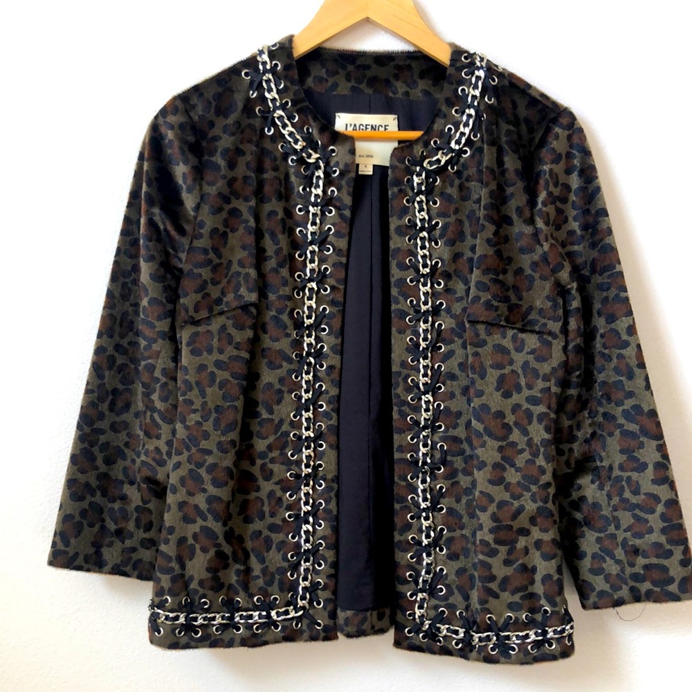 L’AGENCE Leopard Print Jacket Perfect Condition Size 6
